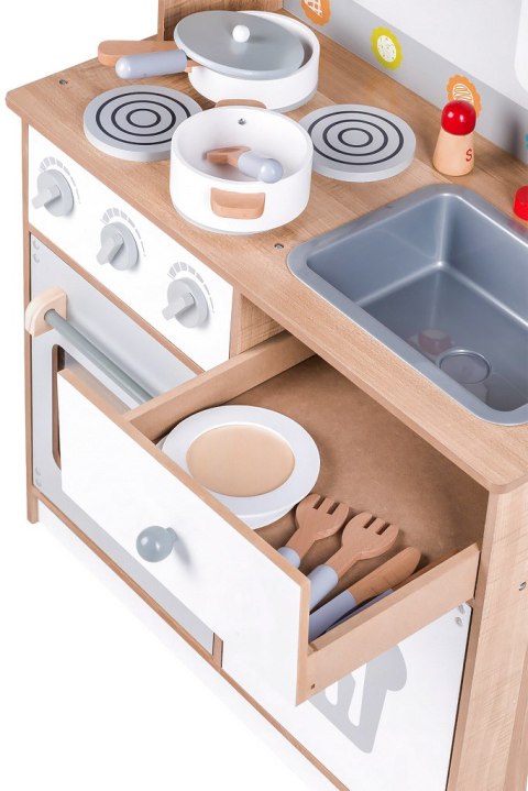 DREWNIANA KUCHNIA DLA DZIECI DODATKOWE AKCESORIA ECOTOYS