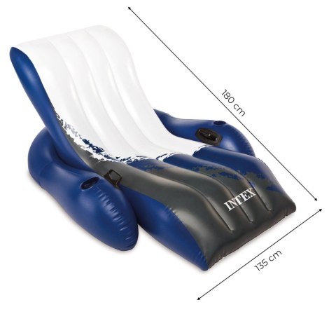 MATERAC FOTEL DMUCHANY WODNY PLAŻOWY 2W1 180X135 CM INTEX 58868