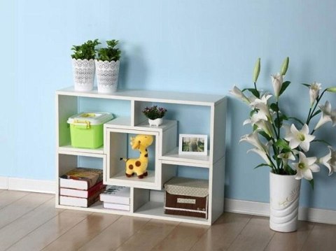 REGAŁ SZAFKA MODUŁOWA KOMODA PÓŁKI BIAŁA MODERNHOME