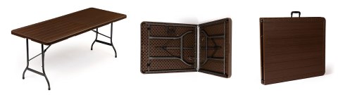 STÓŁ CATERINGOWY BANKIETOWY OGRODOWY SKŁADANY 180X75 CM BRĄZOWY MODERNHOME