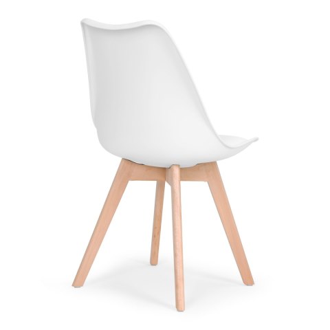 ZESTAW 4 KRZESEŁ KRZESŁO DO SALONU JADALNI Z PODUSZKĄ BIAŁE MODERNHOME