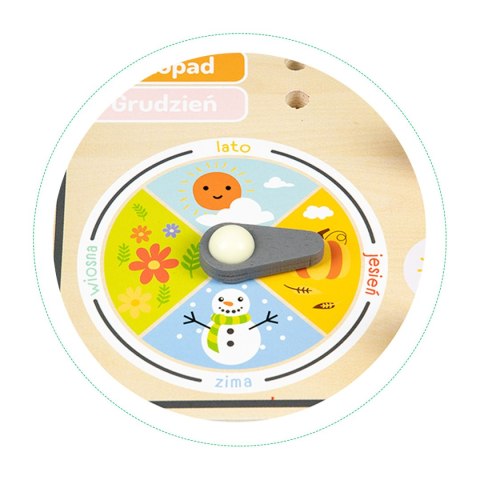 DREWNIANA TABLICA MANIPULACYJNA KALENDARZ ZEGAR ECOTOYS