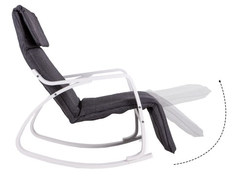 FOTEL BUJANY REGULOWANY PODNÓŻEK BIAŁA RAMA MODERNHOME