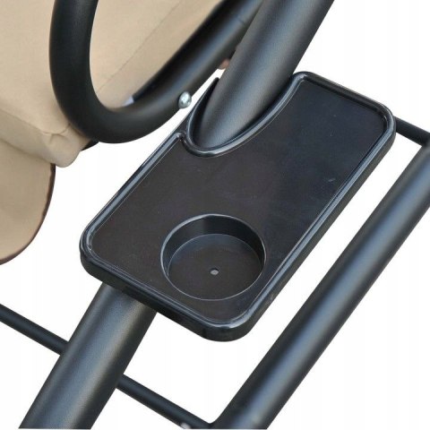 HUŚTAWKA OGRODOWA ROZKŁADANA 3-OSOBOWA 2W1 PODUSZKI BEŻOWA MULTIGARDEN