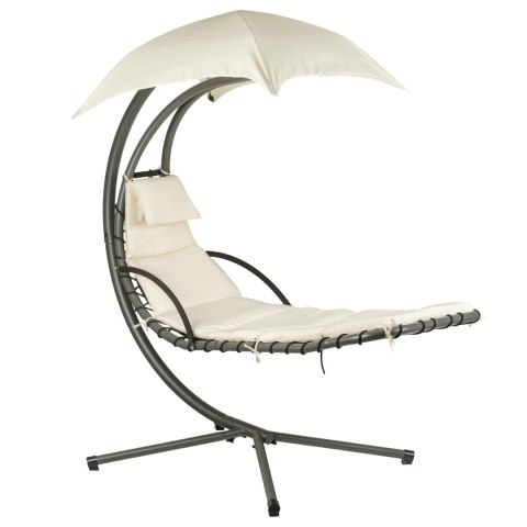 LEŻANKA HUŚTAWKA OGRODOWA HAMAK FOTEL WISZĄCY KOSZ BEŻOWA MULTIGARDEN