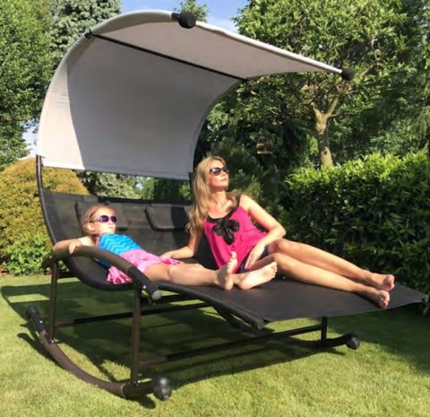 LEŻANKA LEŻAK OGRODOWY Z DASZKIEM HUŚTAWKA MULTIGARDEN