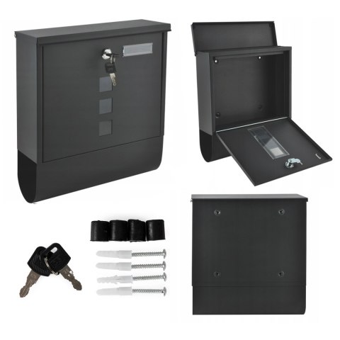 SKRZYNKA NA LISTY Z GAZETOWNIKIEM STAL GALWANIZOWANA MODERNHOME