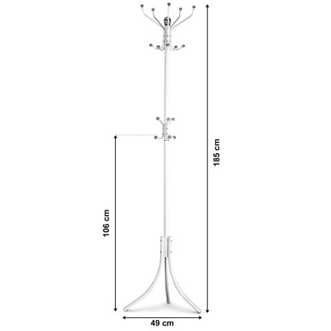 WIESZAK STOJĄCY 16 HAKÓW NA UBRANIA METAL CZARNY MODERNHOME