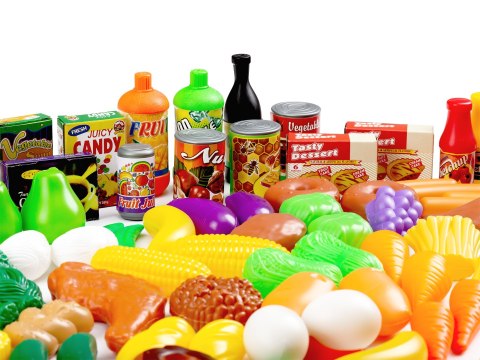 ZESTAW PRODUKTÓW SPOŻYWCZYCH WARZYWA OWOCE DO KUCHNI 120 SZTUK