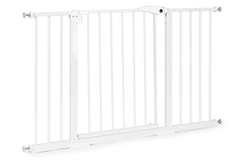 BRAMKA BARIERKA ZABEZPIECZAJĄCA 74-132 CM NA SCHODY I DRZWI STAL DODATKOWE PANELE BIAŁA ECOTOYS