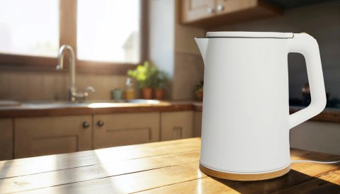 CZAJNIK ELEKTRYCZNY BEZPRZEWODOWY TURYSTYCZNY 1500 W 1.7 L OBROTOWY BIAŁY