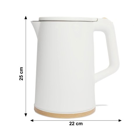 CZAJNIK ELEKTRYCZNY BEZPRZEWODOWY TURYSTYCZNY 1500 W 1.7 L OBROTOWY BIAŁY