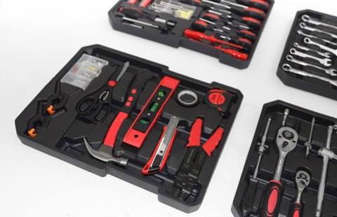 DUŻY ZESTAW NARZĘDZI WALIZKA NARZĘDZIOWA NA KÓŁKACH 189 ELEMENTÓW KLUCZE WKRĘTAKI BITY
