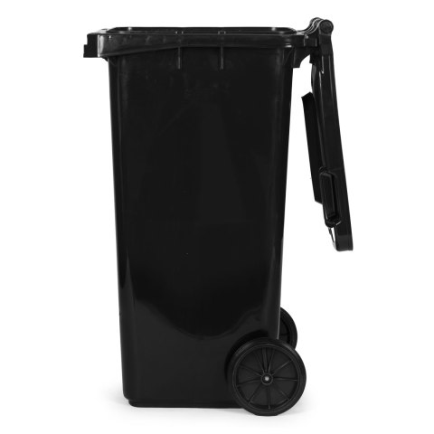 KOSZ NA ŚMIECI POJEMNIK 120L KUBEŁ ŚMIETNIK CZARNY ODPADY ZMIESZANE GUMOWE KOŁA