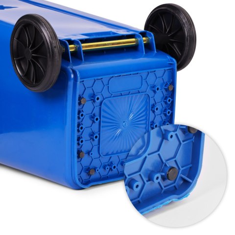 KOSZ NA ŚMIECI POJEMNIK 120L KUBEŁ ŚMIETNIK NIEBIESKI MAKULATURA GUMOWE KOŁA