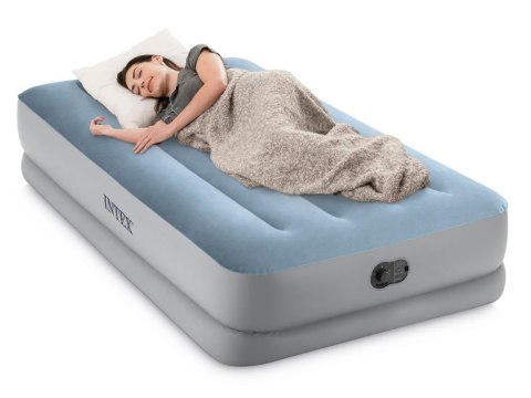 MATERAC DMUCHANY JEDNOOSOBOWY 191X99X36 CM Z WBUDOWANĄ POMPKĄ ELEKTRYCZNĄ USB ŁÓŻKO INTEX 64157