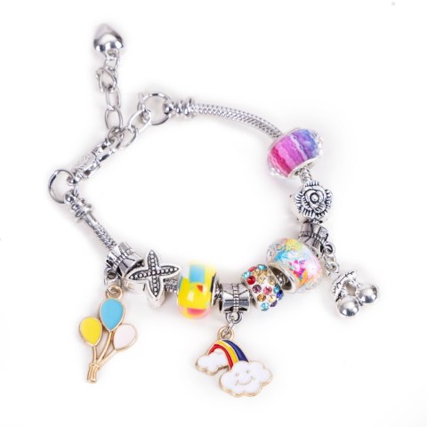 ZESTAW DO ROBIENIA BRANSOLETEK NASZYJNIKÓW CHARMSY KORALIKI 66 ELEMENTÓW + ORGANIZER I TORBA