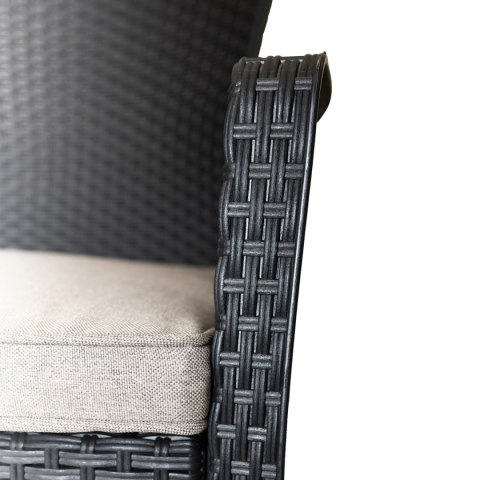 ZESTAW MEBLI OGRODOWYCH NA TARAS BALKON 2 FOTELE + STOLIK CZARNE