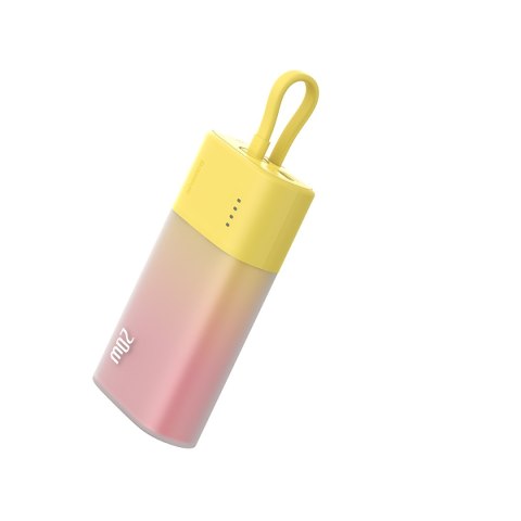 Powerbank Popsicle 5200mAh 20W z kablem Lightning 60W/20V/3A/30cm - zółto-różowy