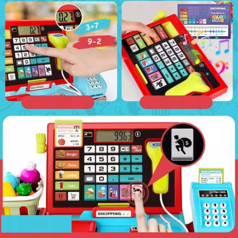 Elektroniczna kasa fiskalna sklepowa dla dzieci akcesoria zabawa w sklep