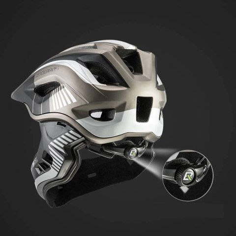 Kask rowerowy dziecięcy z odpinaną szczęką rozmiar S - szary