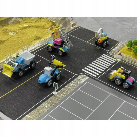 Klocki Magnetyczne Pojazdy Budowlane Drogowe Komplet Zestaw 6 pojazdów