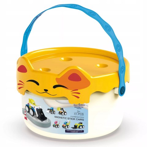 Klocki Magnetyczne Pojazdy Budowlane Drogowe Komplet Zestaw 6 pojazdów