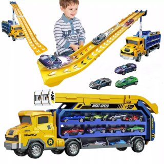 Laweta Ciężarówka Tor Wyścigowy Parking Zjeżdżalnia Garaż + Resoraki 3 szt.