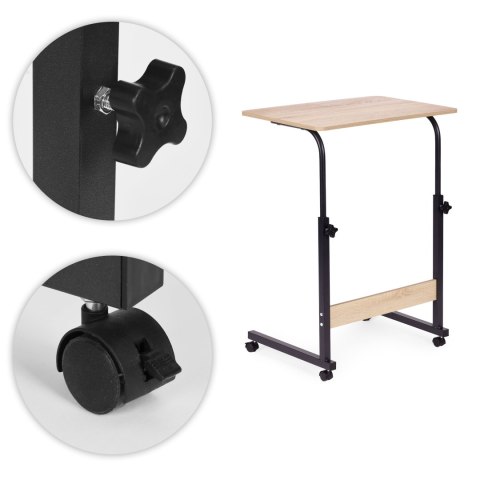 Mobilny stolik pod laptopa biurko dostawiane do fotela jasny dąb ModernHome