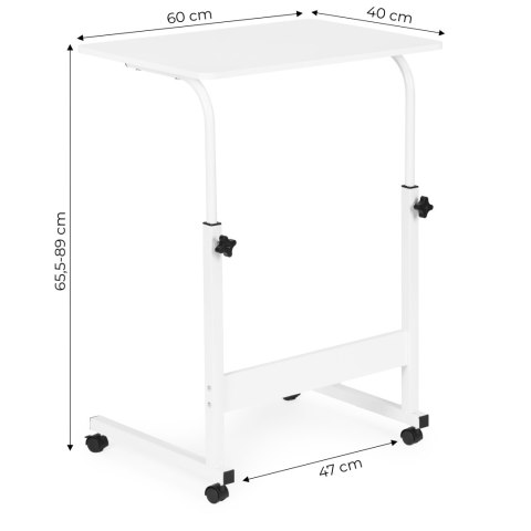 Mobilny stolik pod laptopa biurko dostawiane do fotela kanapy biały ModernHome