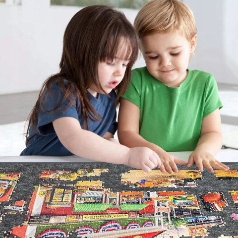 Ogromna mata filcowa do puzzli Stolik zamykany 6 szuflad organizer 77x54 cm