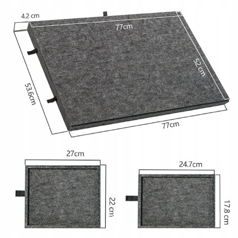 Ogromna mata filcowa do puzzli Stolik zamykany 6 szuflad organizer 77x54 cm