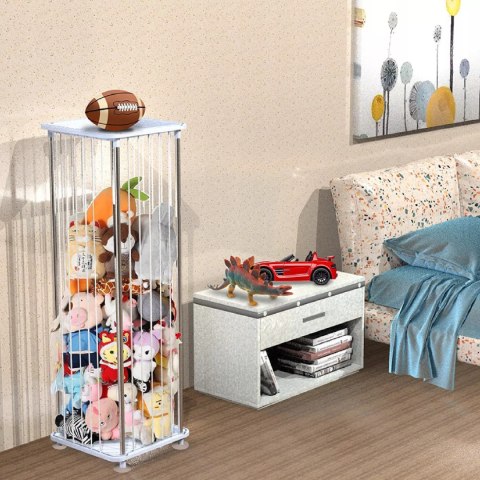Organizer na pluszaki i zabawki stojak z elastycznymi pasami, pojemny