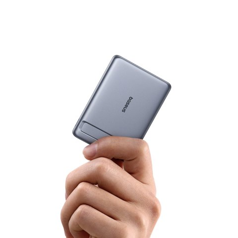 Powerbank ultracienki 5000mAh z podstawką kablem PicoGo AM31 Qi2 MagSafe 20W - szary