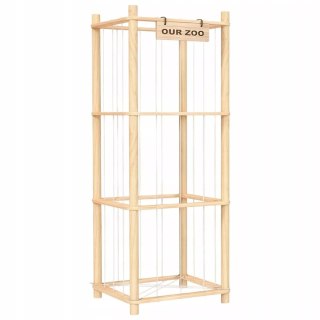 Regał na Pluszaki Organizer na Zabawki Drewniany Stojak Kosz Pojemnik