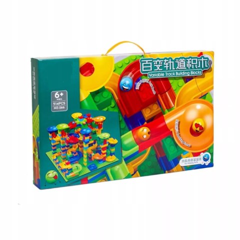 Tor Kulkowy Kulodrom Duży Labirynt Wyścigi Kulek 514 el. klocki