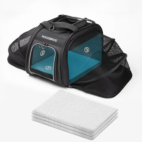 Torba rowerowa składana do transportu psa kota - czarna