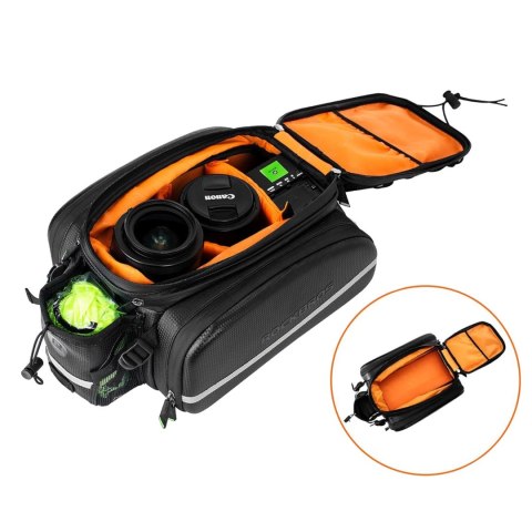 Torba rowerowa z rozkładanymi kieszeniami na bagażnik 35 l - czarna