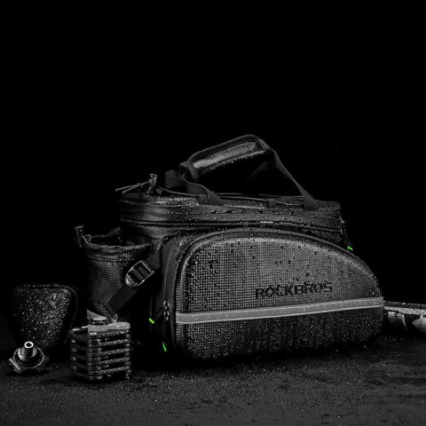 Torba rowerowa z rozkładanymi kieszeniami na bagażnik 35 l - czarna