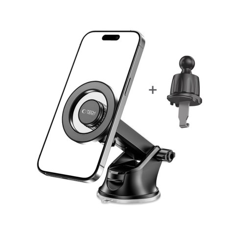 Uchwyt samochodowy do telefonu na kokpit kratkę nawiewu MagSafe N51 - czarny