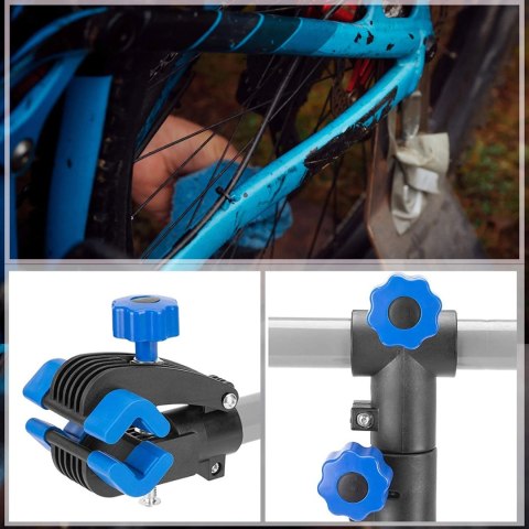 Wielofunkcyjny stojak serwisowy uchwyt do rowerów nablatowy - czarny