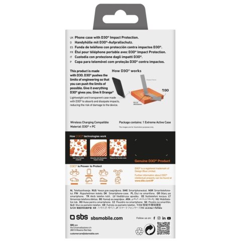 Etui ochronne case do iPhone 16e Extreme Active D3O - przezroczyste