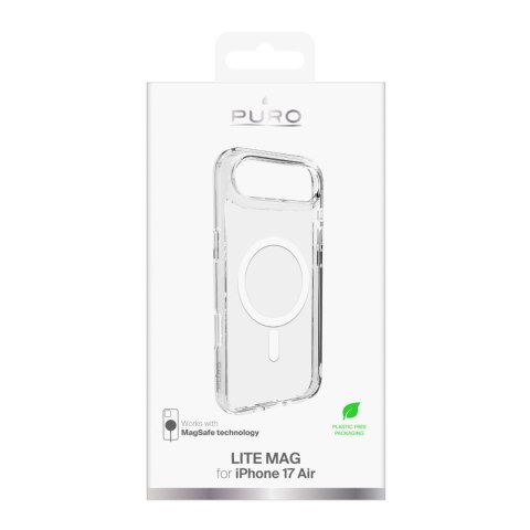 Etui plecki case na iPhone 17 Air TPU PC Lite Mag MagSafe - przezroczyste biały pierścień