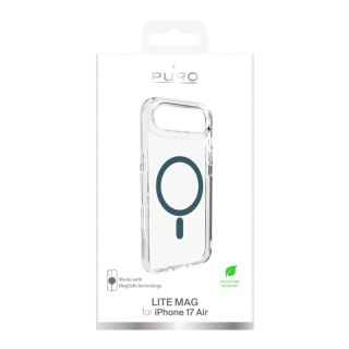 Etui plecki case na iPhone 17 Air TPU PC Lite Mag MagSafe - przezroczyste turkusowy pierścień