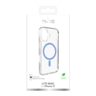 Etui plecki case na iPhone 17 TPU PC Lite Mag MagSafe - przezroczyste niebieski pierścień