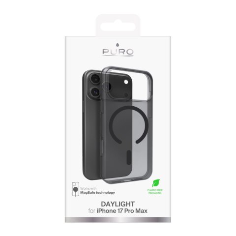 Etui silikonowe na iPhone 17 Pro Max Daylight Magsafe - półprzezroczyste czarne