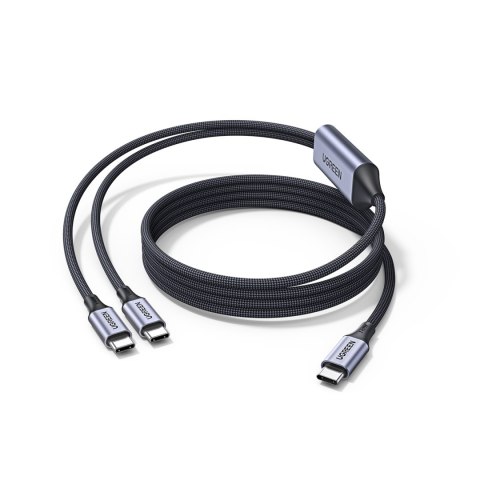 Kabel przewód 2w1 do szybkiego ładowania transmisji USB-C - 2xUSB-C PD 140W 2m - czarny