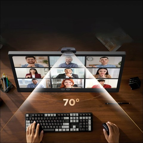 Kamera internetowa do wideokonferencji 2 mikrofony USB 4K Ultra HD - szara