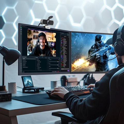 Kamera internetowa do wideokonferencji USB FullHD 30FPS - czarna