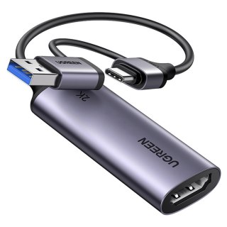 Karta przechwytująca do nagrywania streamingu obrazu USB-A/C - HDMI 4K - szara